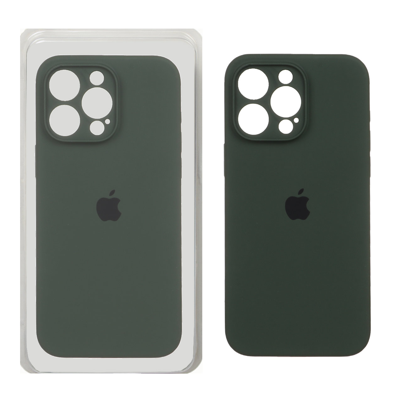 قاب سیلیکونی پاک کنی محافظ لنزدار اورجینال Apple iPhone 15 Pro Max - سبز ارتشی