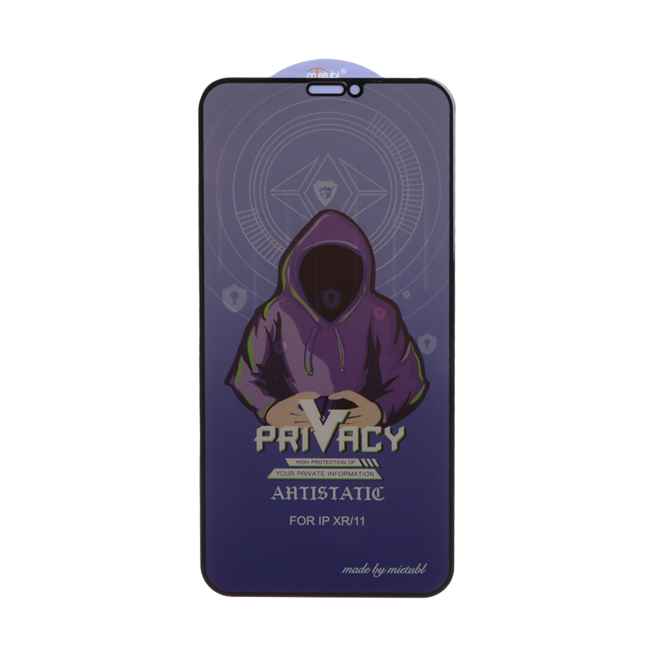 محافظ صفحه نمایش شیشه ای Full Cover Mietubl Anti Static Privacy مناسب برای آیفون 11 و آیفون XR