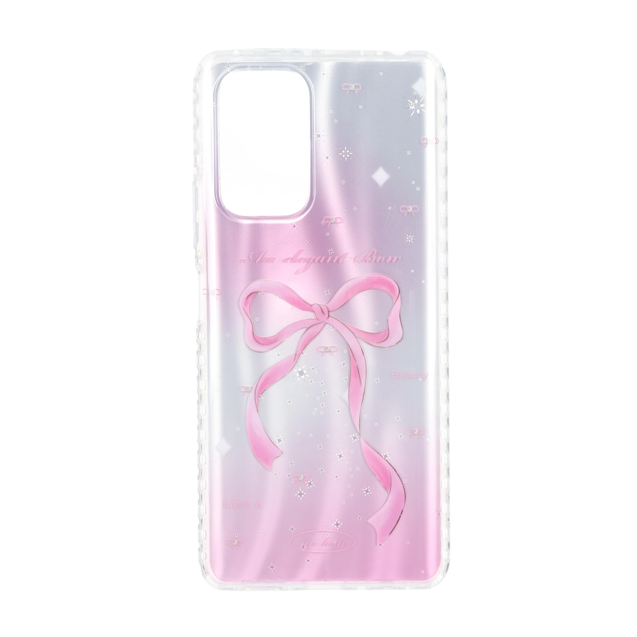 قاب طرح پاپیونی مات ستاره ای دور ژله ای شفاف مناسب برای شیائومی ردمی نوت ۱۰ پرو 4G و ردمی نوت ۱۰ پرو مکس