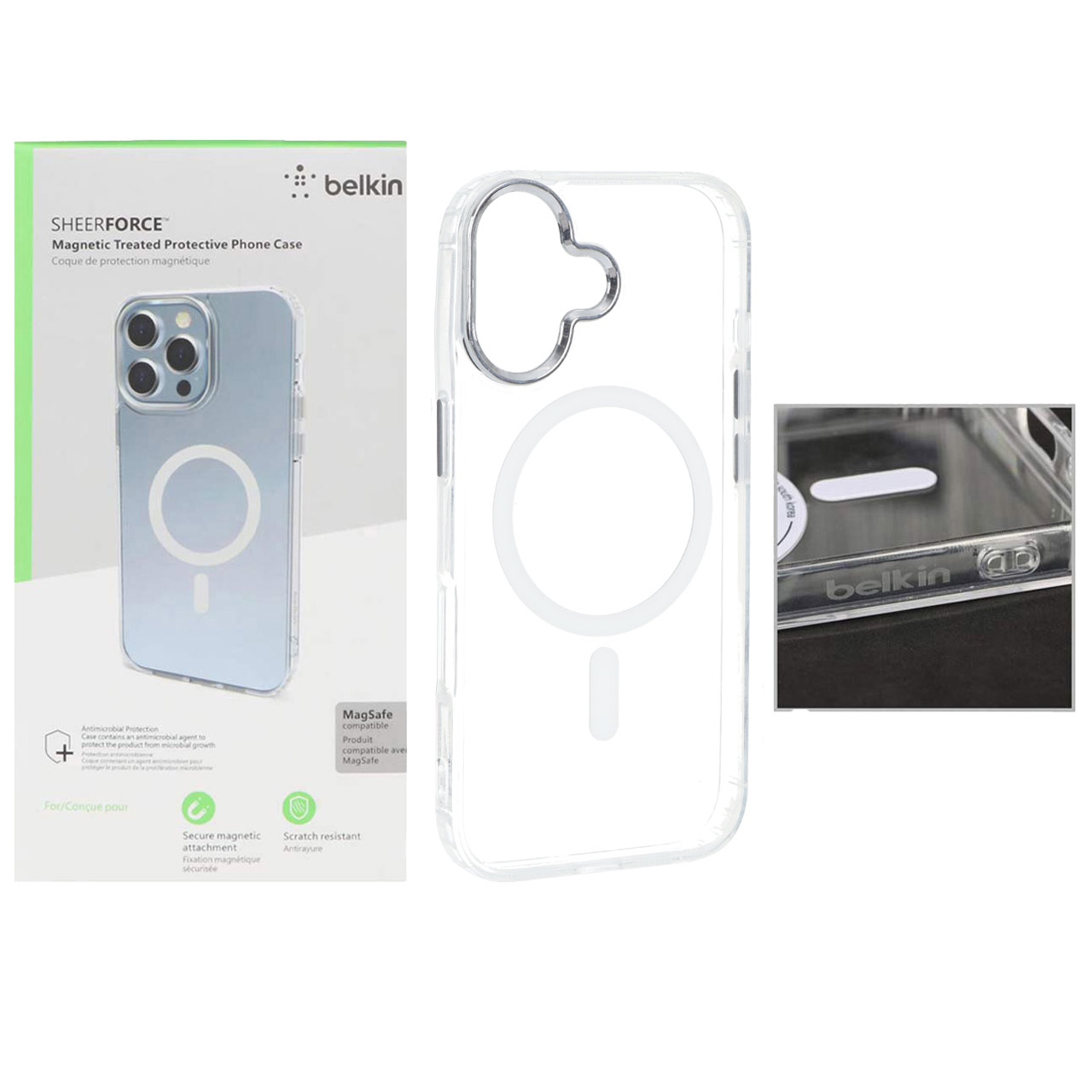 قاب اورجینال belkin شفاف Magsafe مدل Apple iPhone 17 (پک دار)