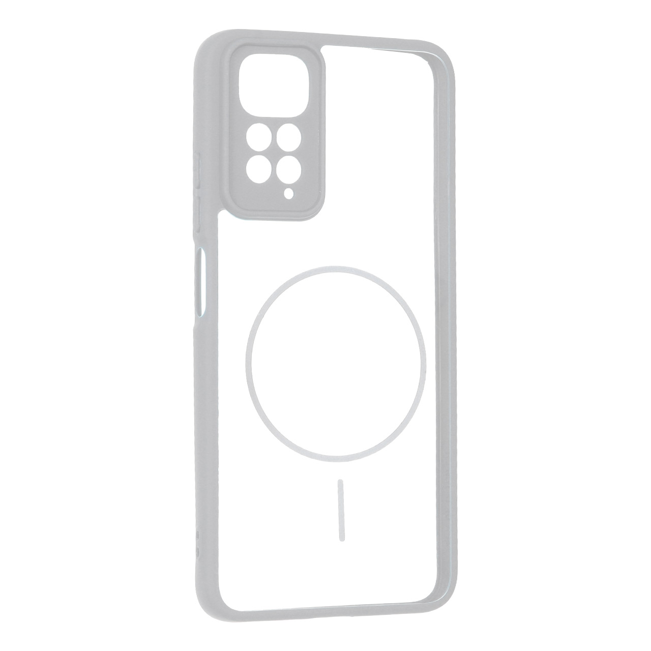 قاب پشت سخت شفاف محافظ لنزدار طرح مگ سیف دور طوسی مناسب برای شیائومی ردمی نوت 11 4G و ردمی نوت 11 اس