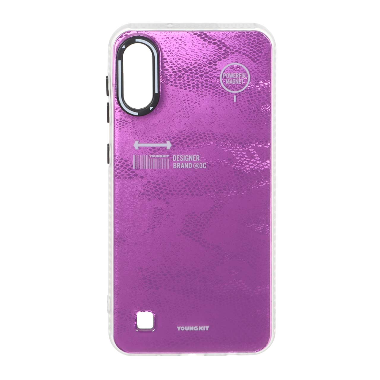 قاب Youngkit طرح بارکد پوست ماری سرخابی دور مات مناسب برای سامسونگ گلکسی A10 و M10