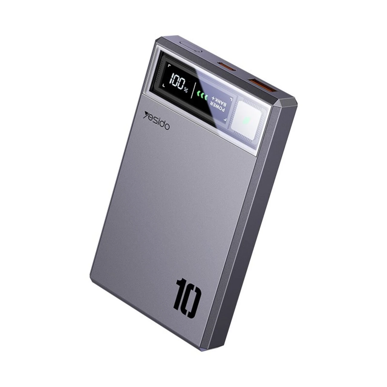 پاوربانک وایرلس و فست شارژ Yesido YP61 با ظرفیت 10000mAh، توان 20W و مگ سیف - خاکستری
