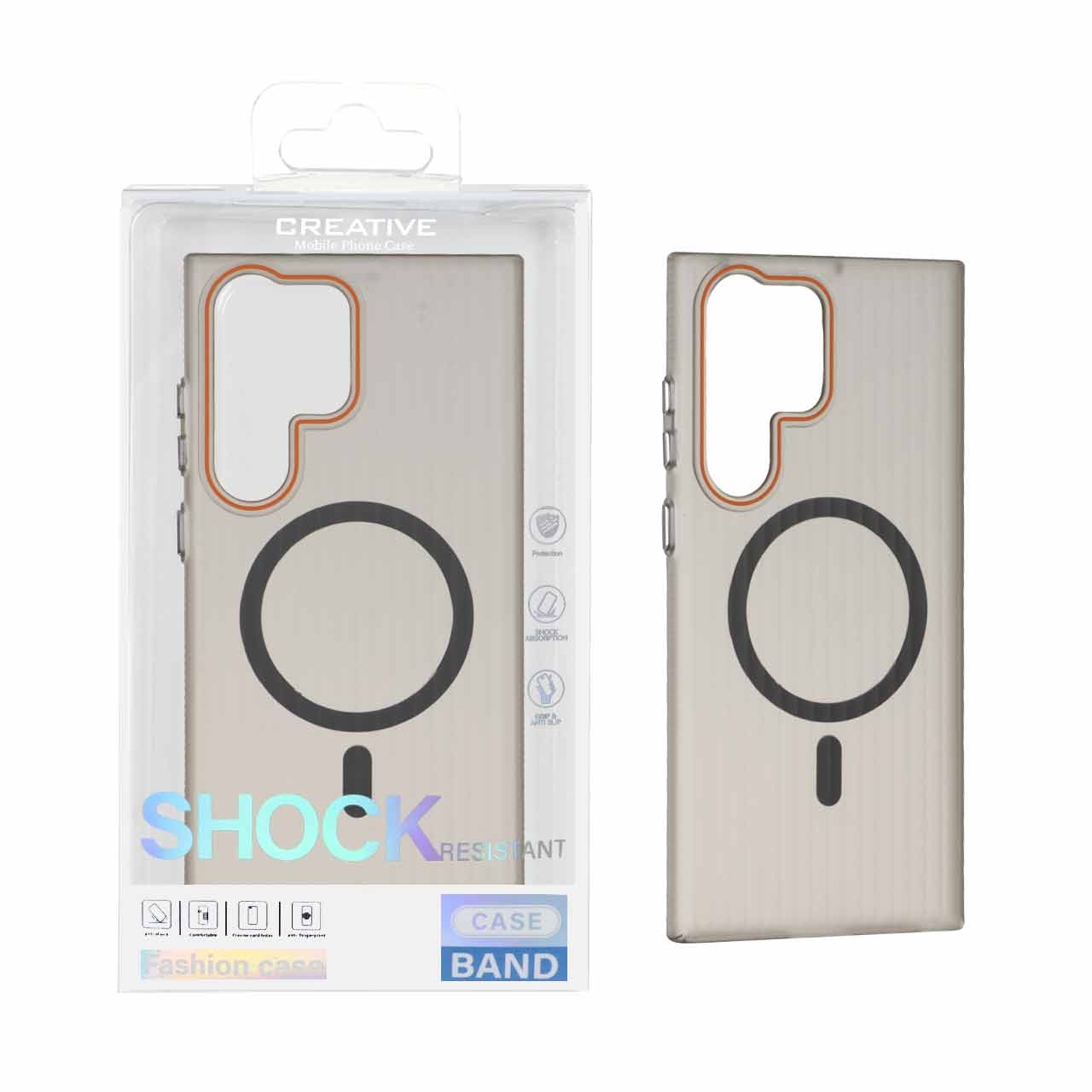 قاب کرکره ای مات مگ سیف (Magsafe) مناسب برای سامسونگ گلکسی S23 اولترا - طوسی
