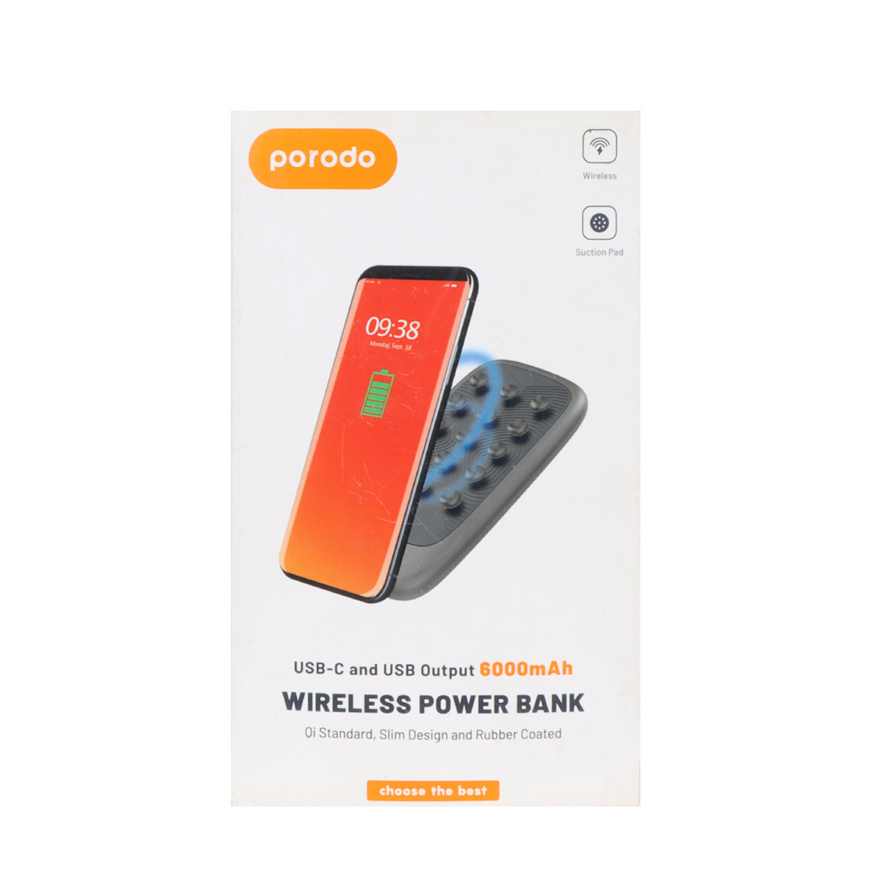 پاوربانک 6000 میلی آمپر Porodo مدل PD-OT17W-BK