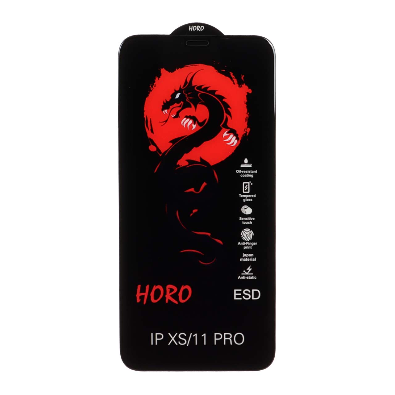 محافظ صفحه نمایش شیشه ای فول کاور ESD Horo مناسب برای آیفون 11 پرو، آیفون XS و آیفون X