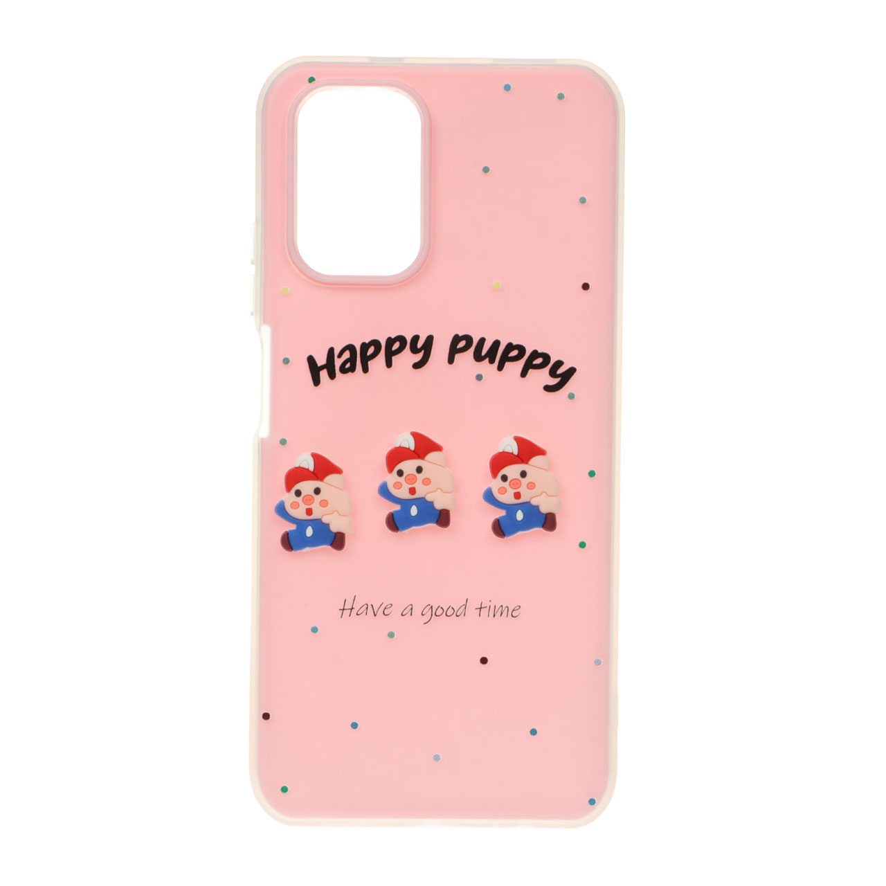 قاب طرح Happy Puppy دو لایه عروسک برجسته مناسب برای شیائومی ردمی نوت 10 4G / ردمی نوت 10S / پوکو M5S