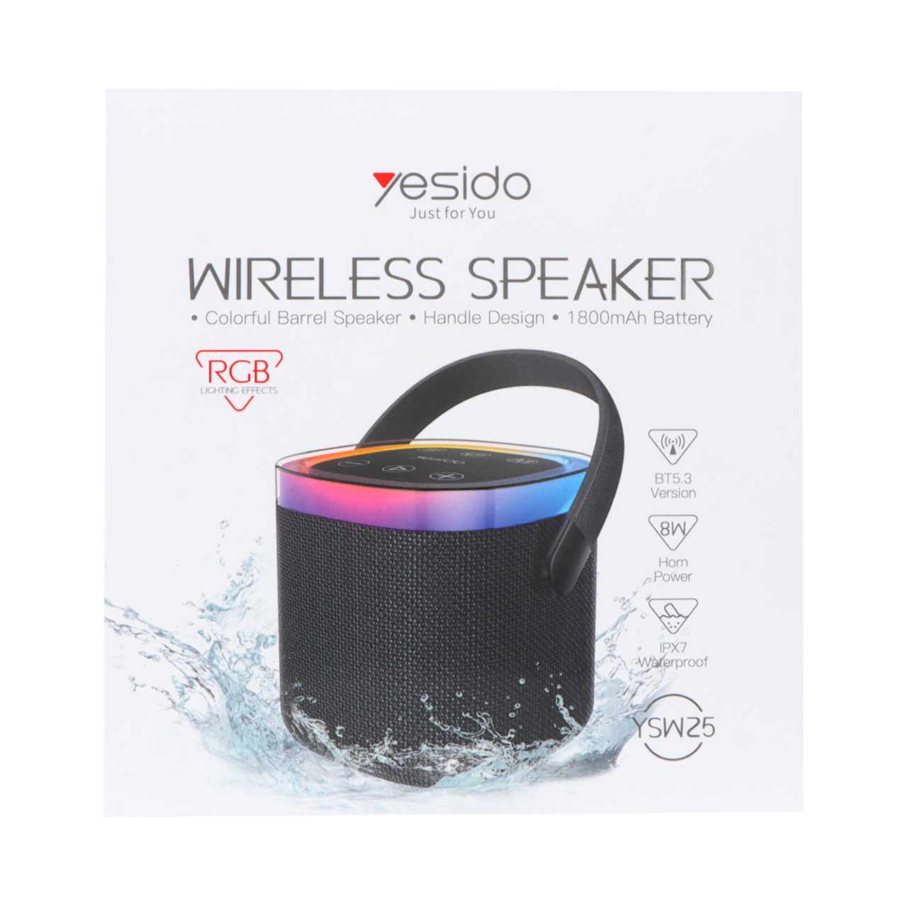 اسپیکر بلوتوثی Yesido YSW25 با توان 8 وات و نورپردازی RGB