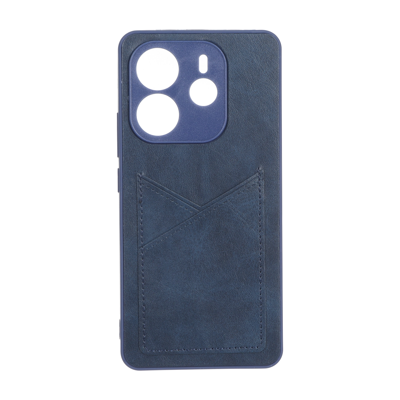 قاب طرح چرم جاکارتی محافظ لنزدار Xiaomi Redmi Note 14 4G - سرمه ای