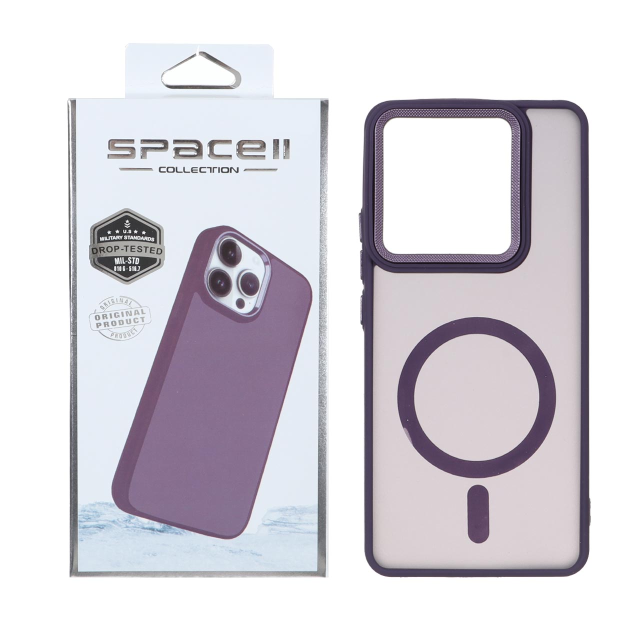 قاب Space مات لنز کربن طرح مگ سیف مناسب برای شیائومی ردمی نوت 14 4G