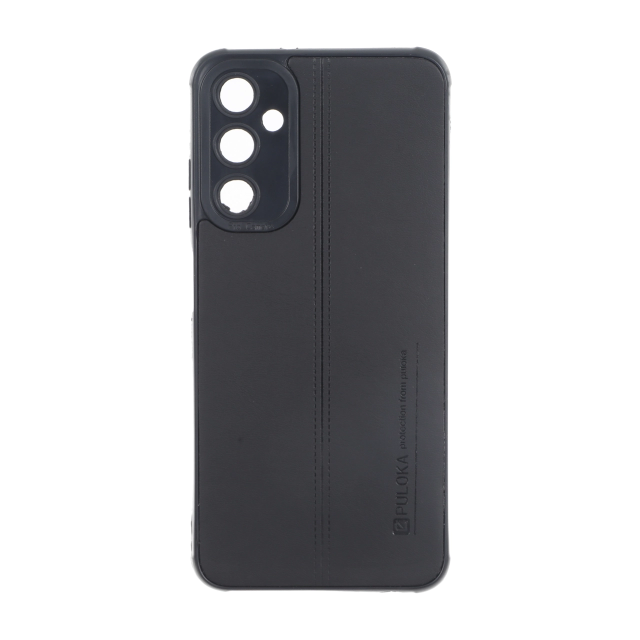 قاب Puloka طرح چرم دوخت دار محافظ لنزدار Samsung Galaxy A05s / M14 4G / F14 4G - مشکی