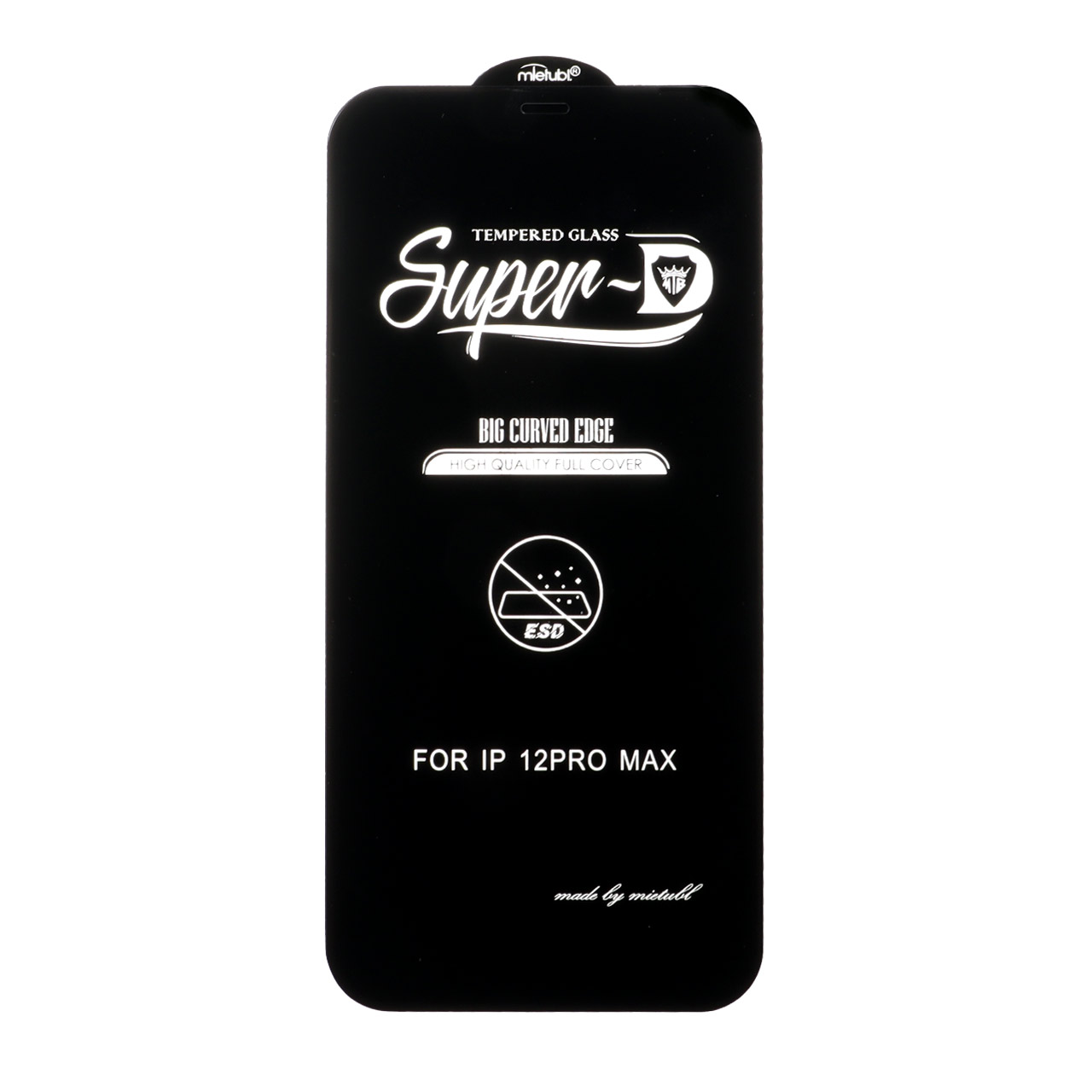 محافظ صفحه نمایش شیشه‌ای تمام صفحه Super-D میتوبل مناسب برای آیفون 12 پرو مکس (رنگ مشکی)