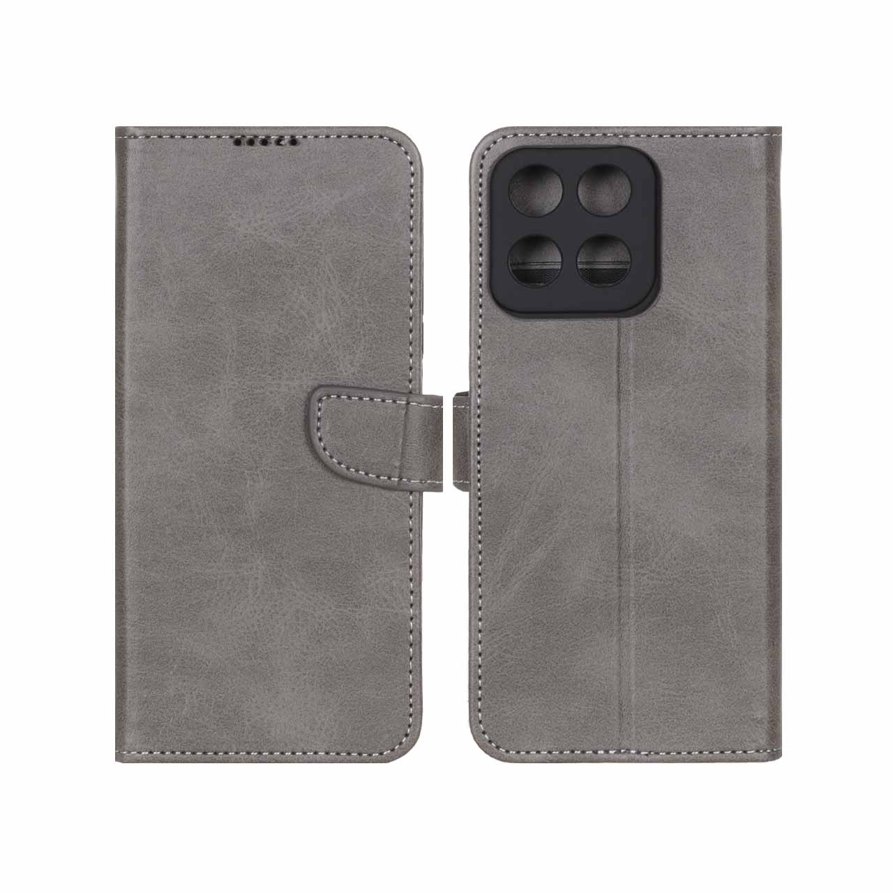 کیف چرمی مگنتی محافظ لنزدار مناسب برای Honor X7c طوسی