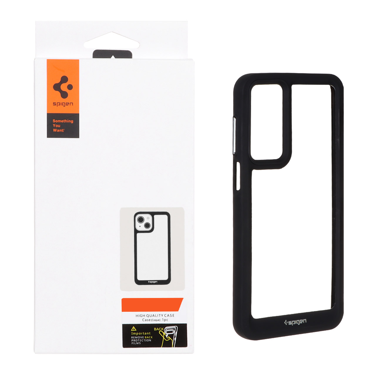 قاب اورجینال Spigen طرح شفاف مشکی مناسب برای سامسونگ گلکسی A17، A16 و A26