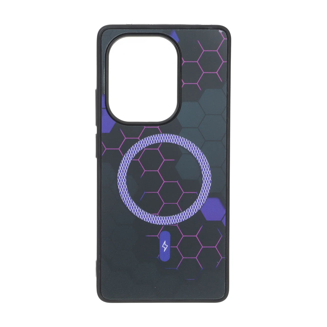قاب طرح Hexagon مگ سیف هاشور دار بنفش مناسب برای شیائومی ردمی نوت 14 اس، نوت 13 پرو 4G و پوکو ام 6 پرو 4G