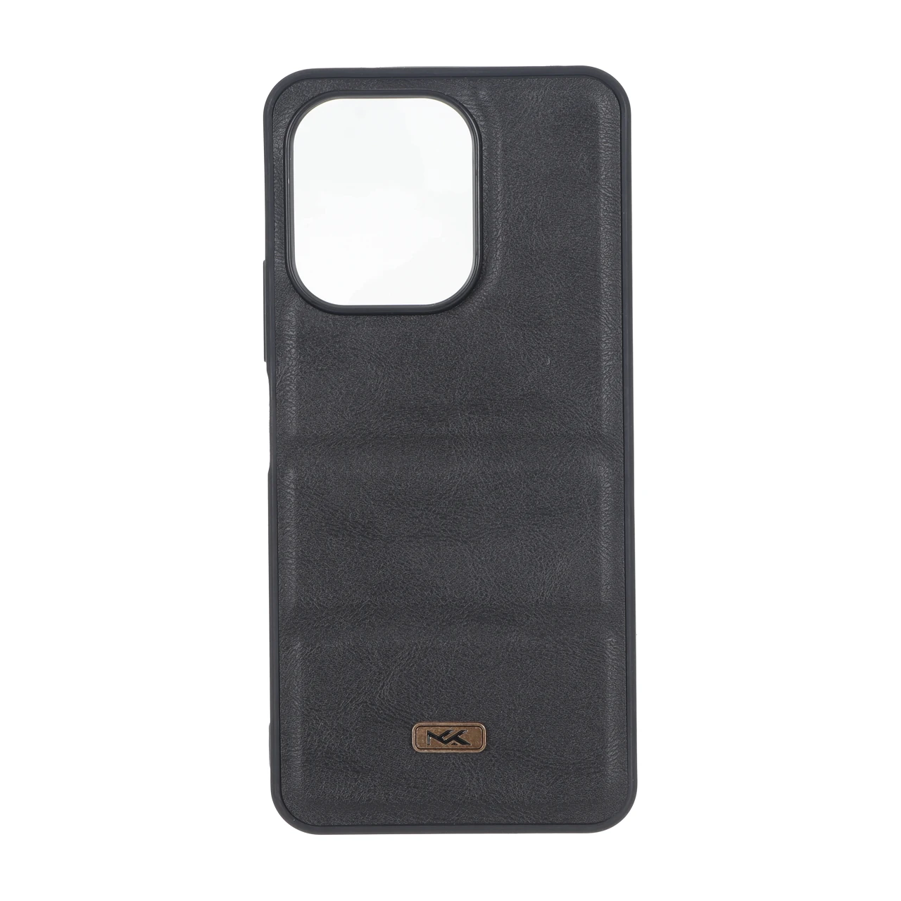 قاب پافر طرح چرم سه تکه لوگو فلزی Xiaomi Redmi 13X / Redmi 13 4G / Poco M6 4G - مشکی