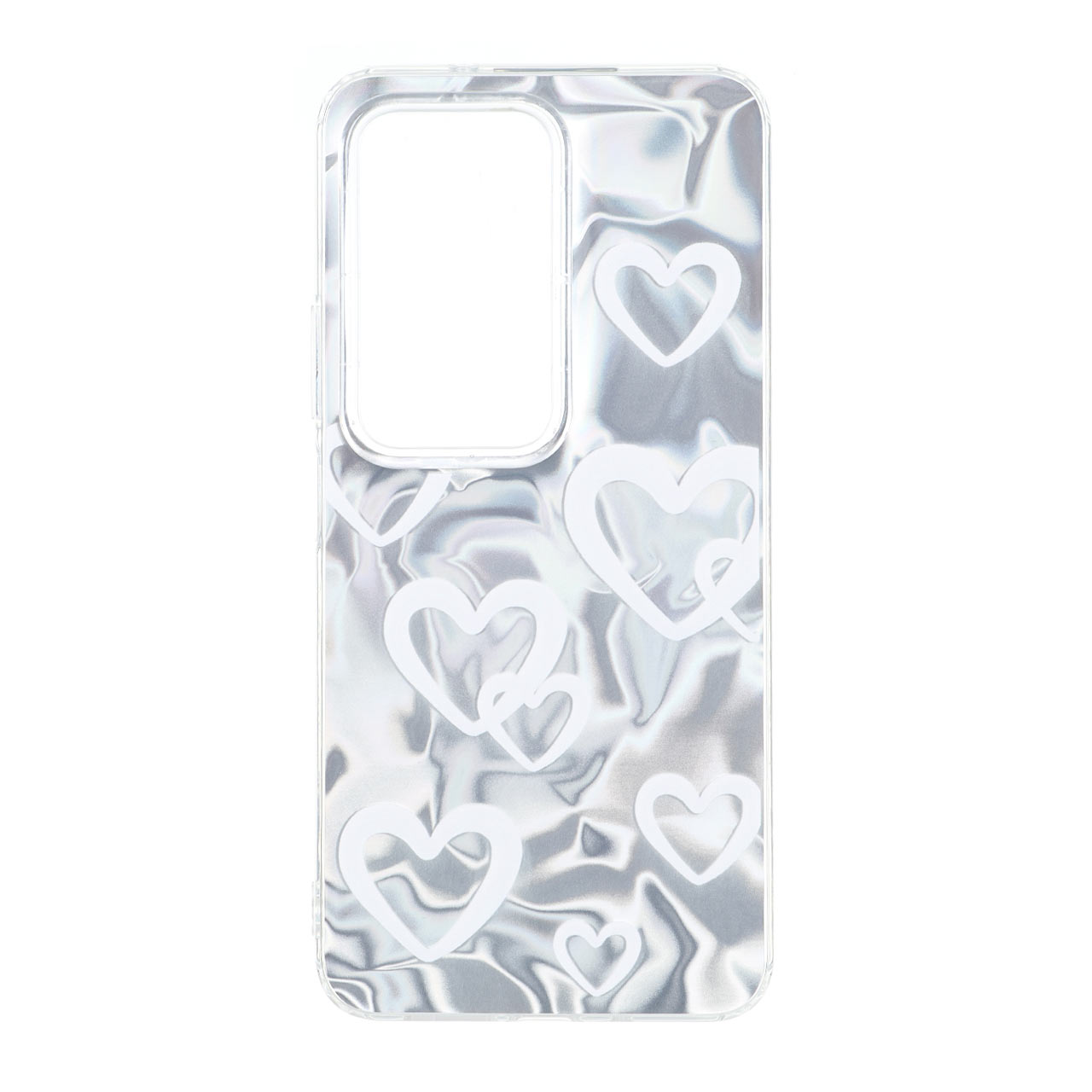قاب طرح Silver Cloud دور ژله ای طرح قلب مناسب برای شیائومی ردمی 15 4G