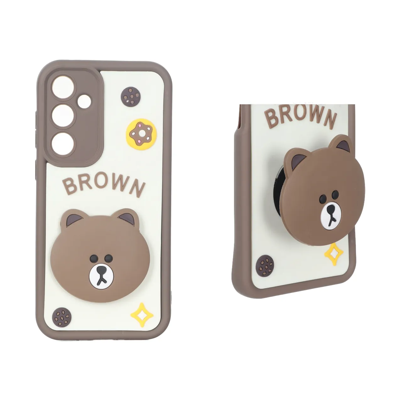قاب Solid Case پاپ سوکت عروسکی برجسته Samsung Galaxy A35 - طرح 121