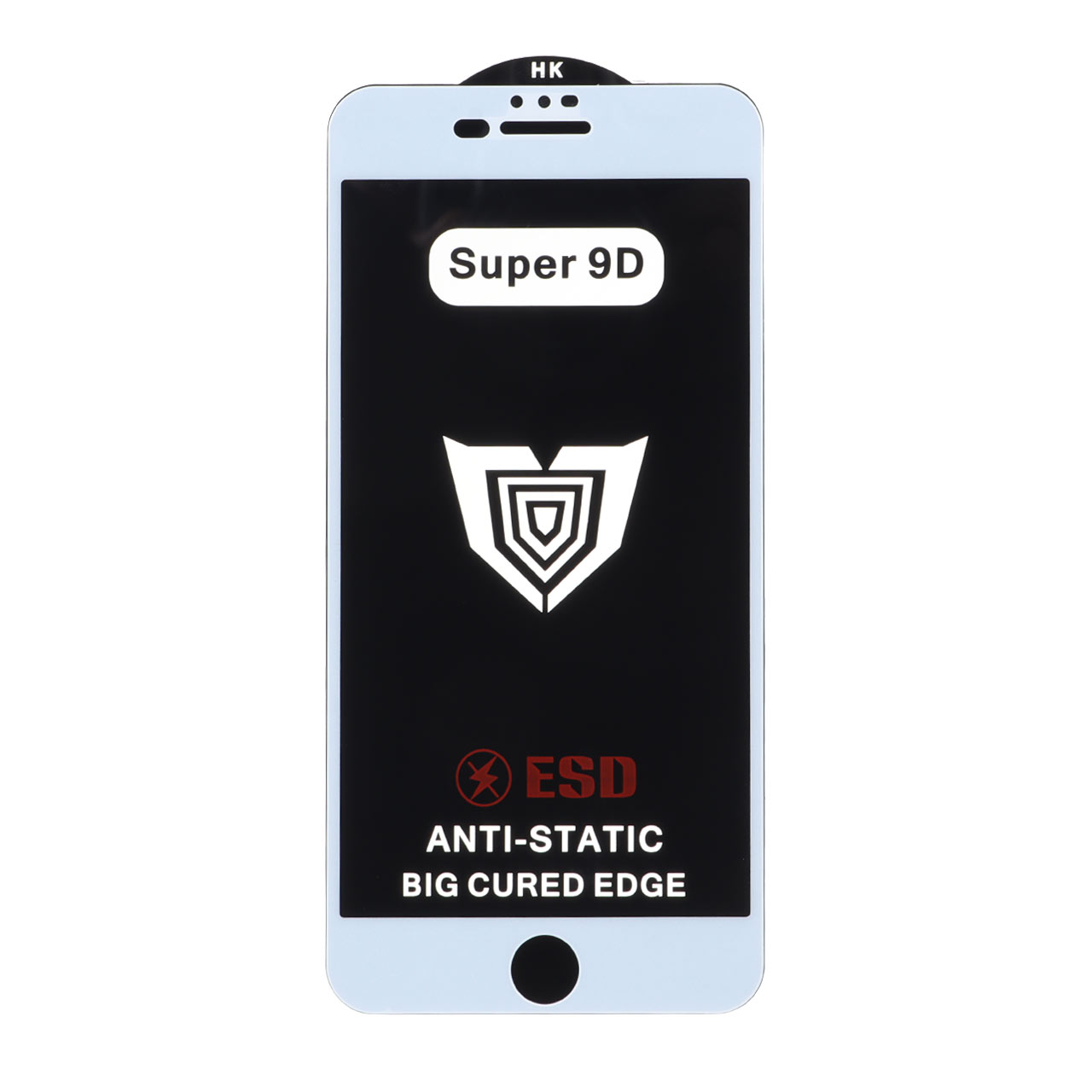 محافظ صفحه نمایش شیشه ای فول کاور Super 9D ESD ضد الکتریسیته ساکن مناسب برای آیفون 6 پلاس، 6 اس پلاس، 7 پلاس و 8 پلاس - رنگ سفید