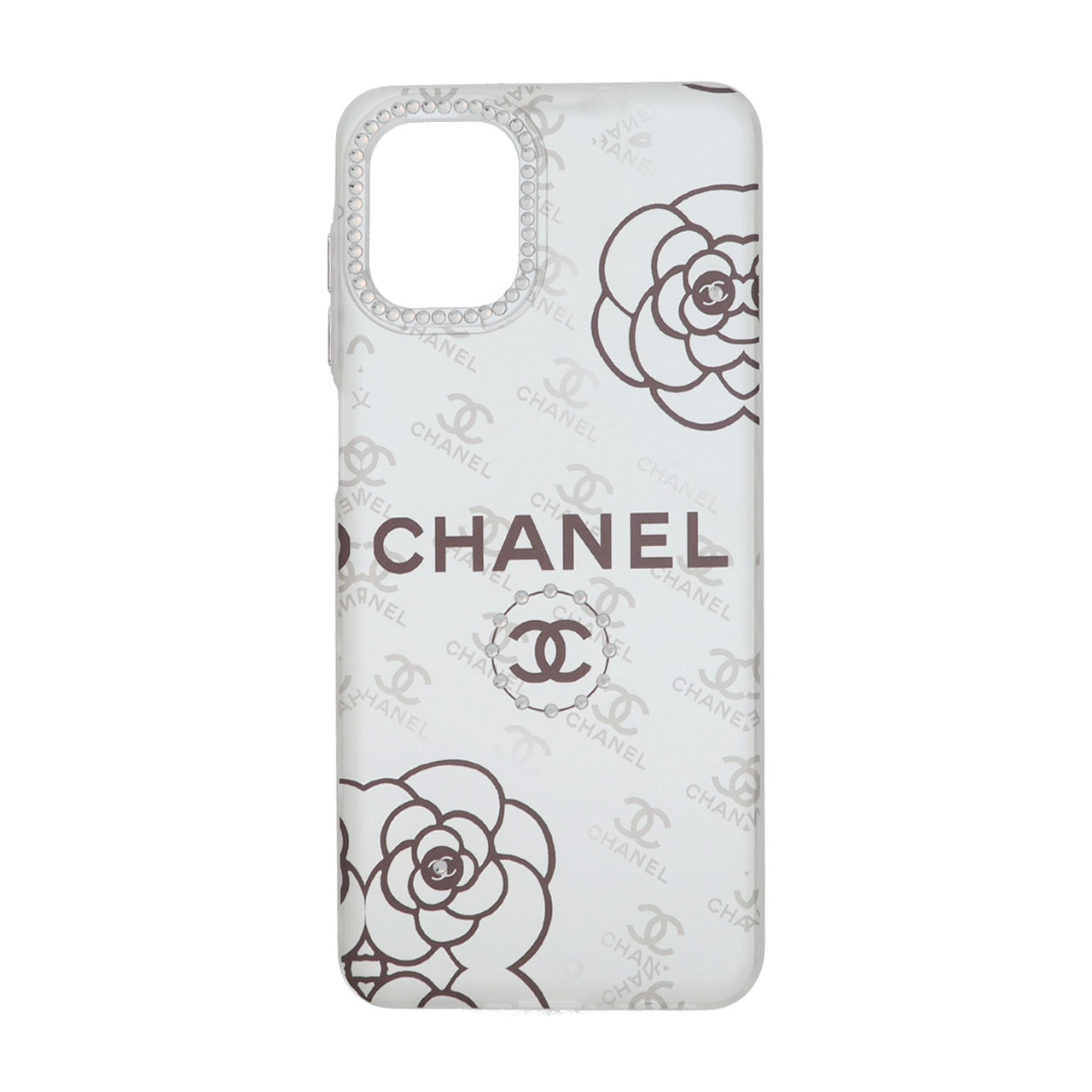 قاب طرح شنل (Chanel) نگین دار مات مناسب برای سامسونگ گلکسی A07