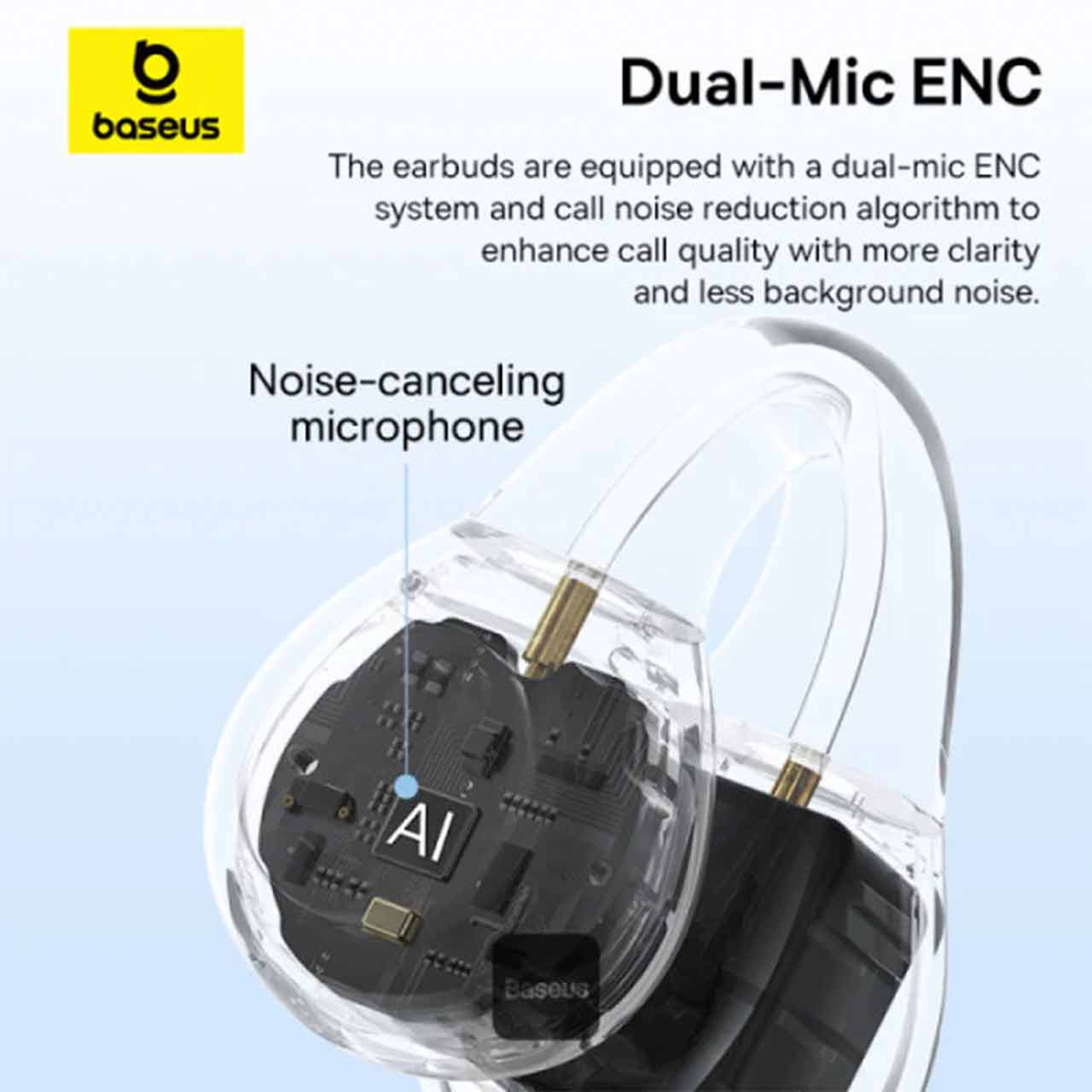 ایرفون بی سیم Baseus مدل Bass 15 Clip Open-Ear - مشکی