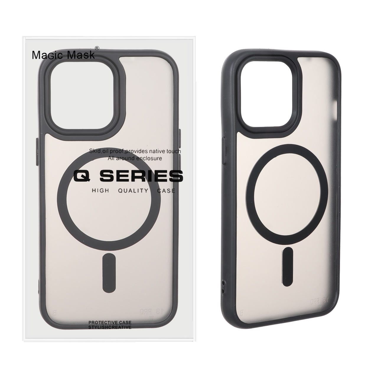 قاب اورجینال Magic Mask مات Magsafe بلک لنز Apple iPhone 13 Pro - مشکی