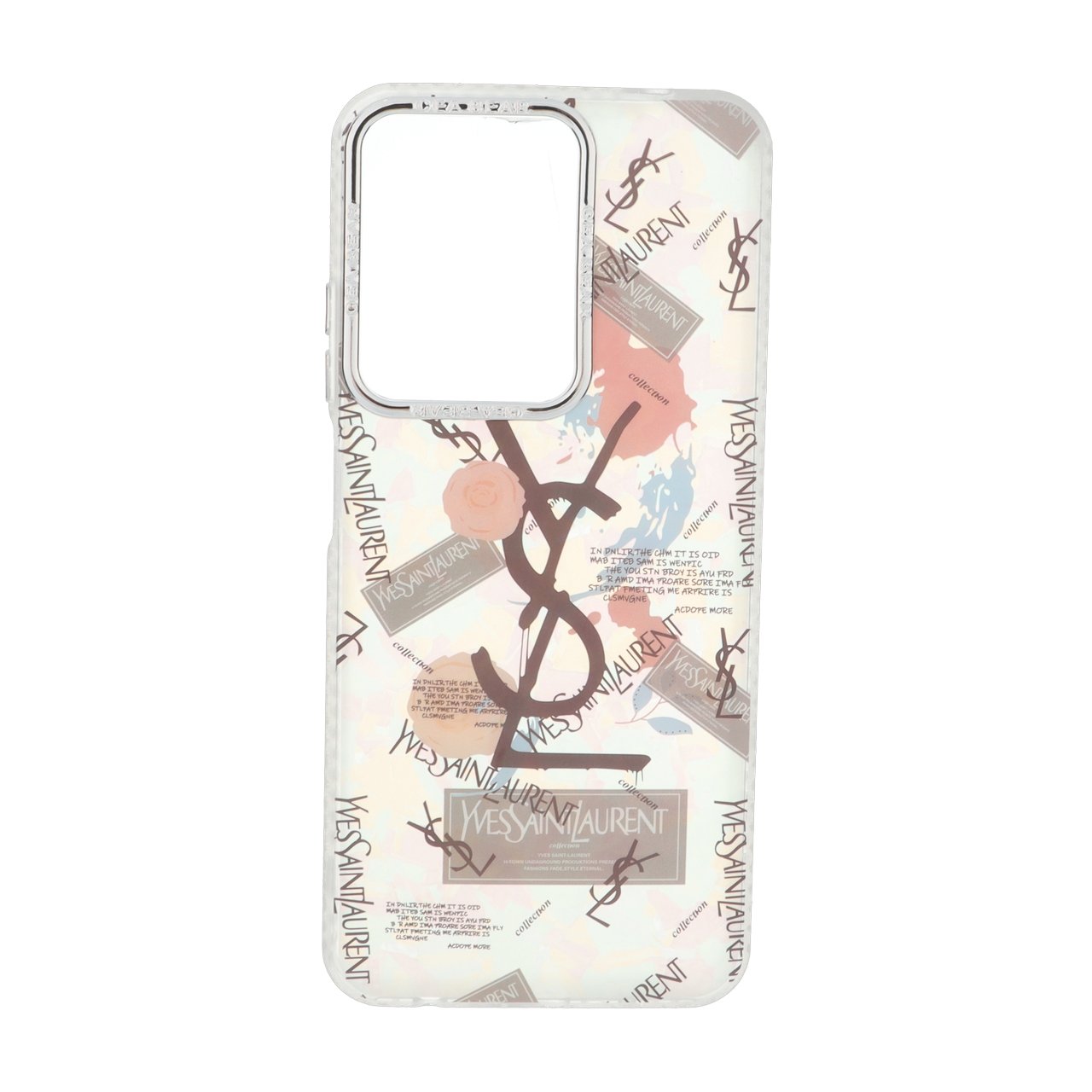 قاب طرح لوگو YSL (ایو سن لوران) ماربل با دور لنز کروم مناسب برای شیائومی ردمی A5 و پوکو C71
