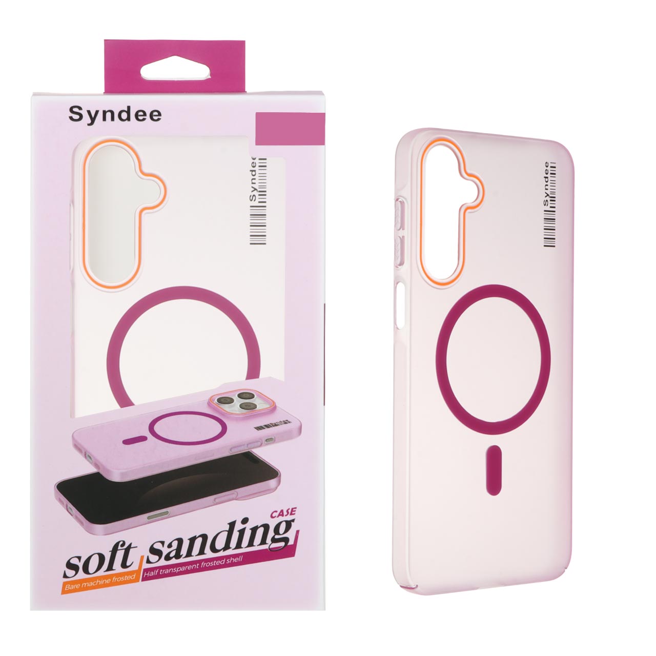 قاب اورجینال Syndee پشت مات MagSafe مدل Samsung Galaxy A16 - سرخابی (پک دار)