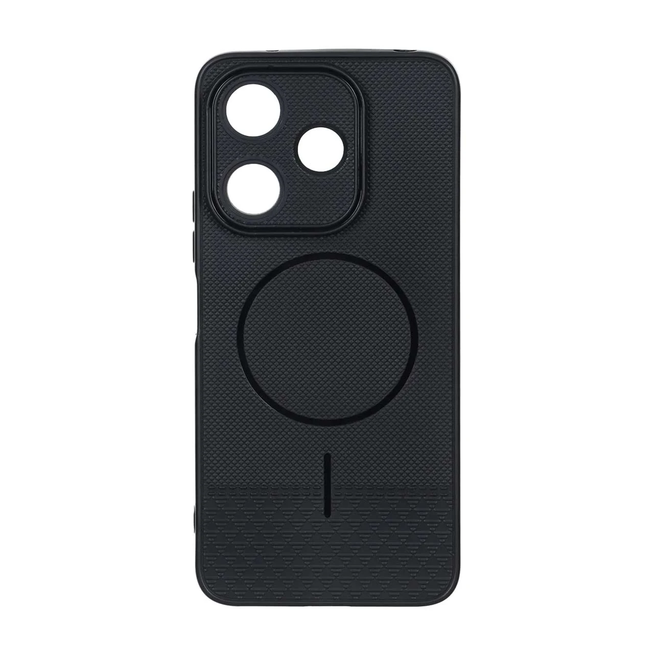 قاب شطرنجی طرح مگ سیف محافظ لنزدار Xiaomi Redmi 13X / Redmi 13 4G / Poco M6 4G - مشکی