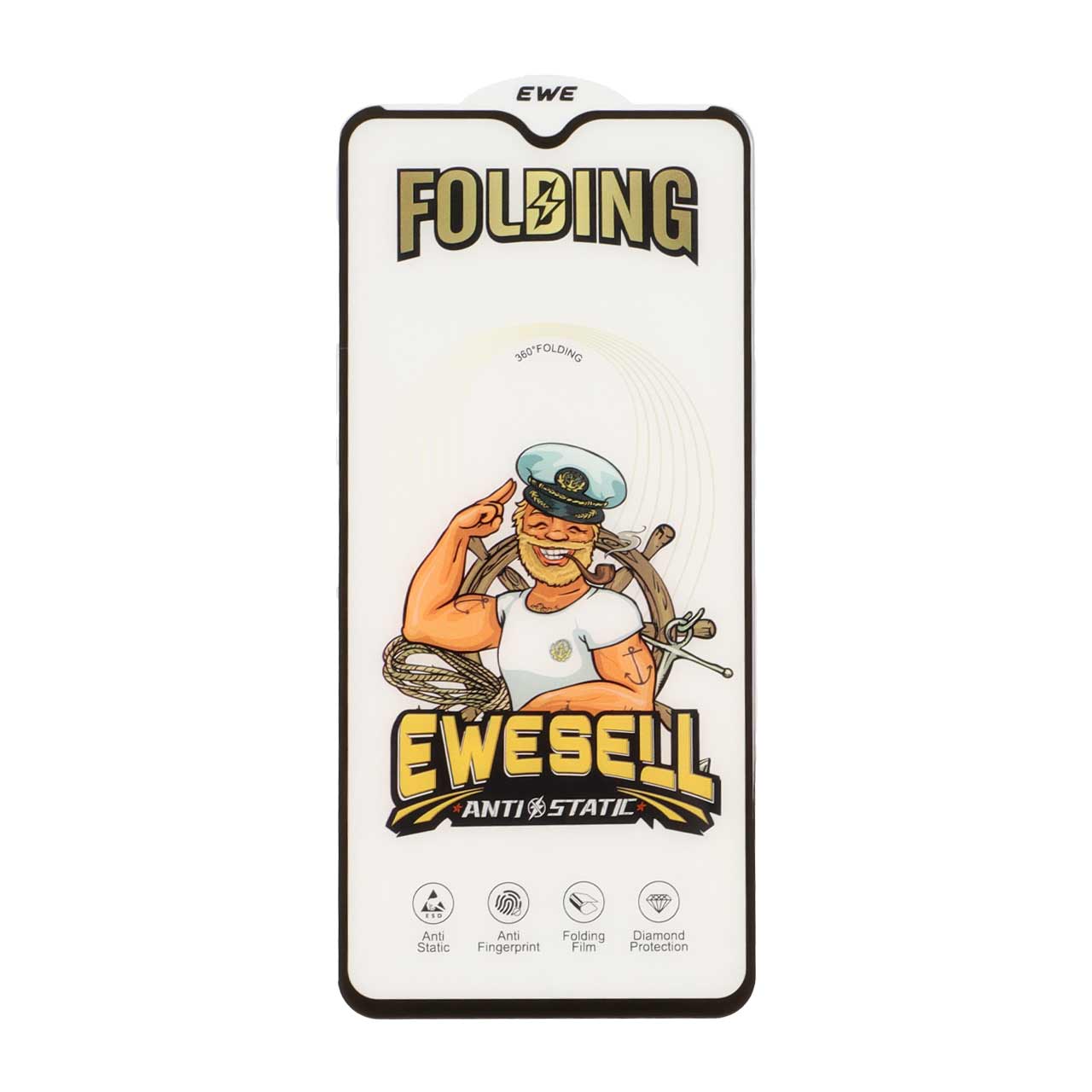 محافظ صفحه نمایش شیشه ای Full Cover Ewesell Anti Static Folding مدل Samsung Galaxy A20s