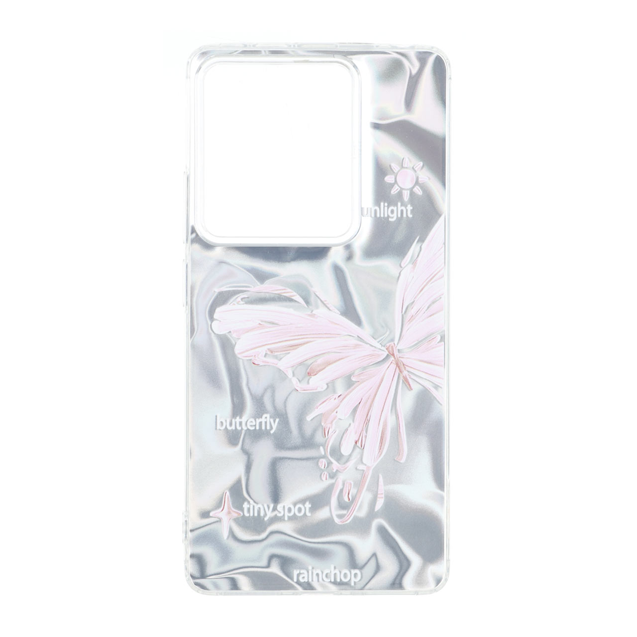 قاب طرح ابر نقره ای پروانه ای دور ژله ای مناسب برای شیائومی ردمی نوت 14 اس، ردمی نوت 13 پرو 4G و پوکو ام 6 پرو 4G