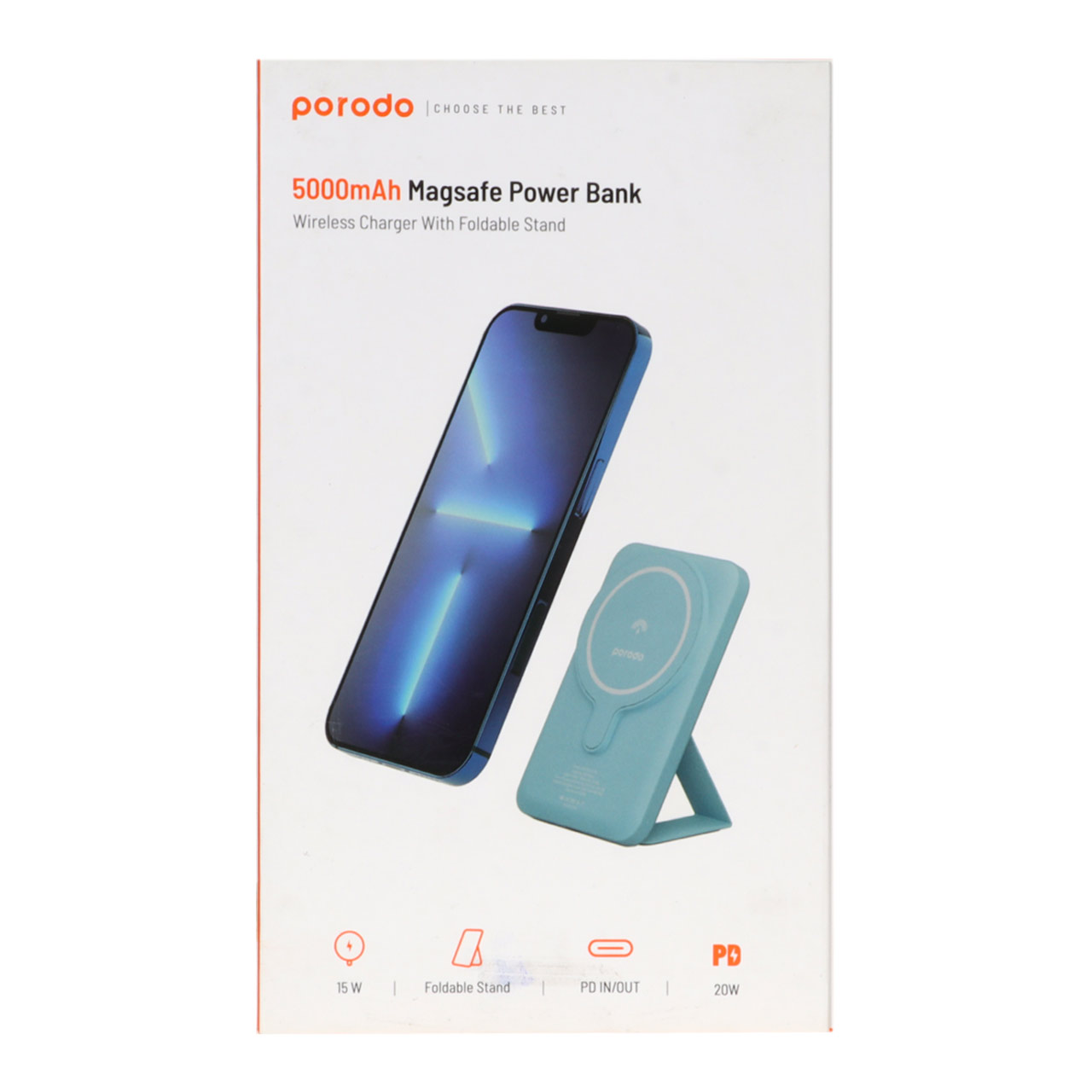 پاوربانک 20 وات 5000 میلی آمپر (PD و فست شارژ) Porodo مدل PD-PBFCH014 - آبی