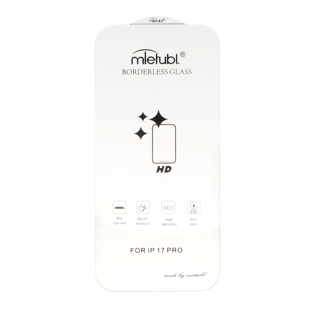محافظ صفحه نمایش شیشه ای Mietubl ESD Anti Static بدون حاشیه Apple iPhone 17 Pro