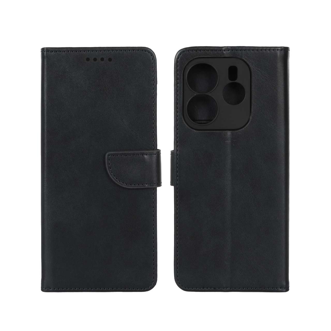 کیف چرمی مگنتی محافظ لنزدار مشکی مناسب برای شیائومی ردمی نوت 14 4G