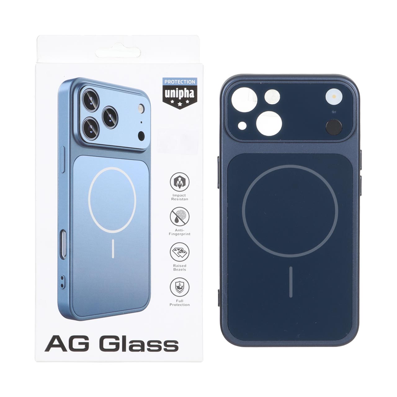 قاب اورجینال AG Glass محافظ لنز برجسته براق مگ‌سیف مناسب برای آیفون 13 و آیفون 14