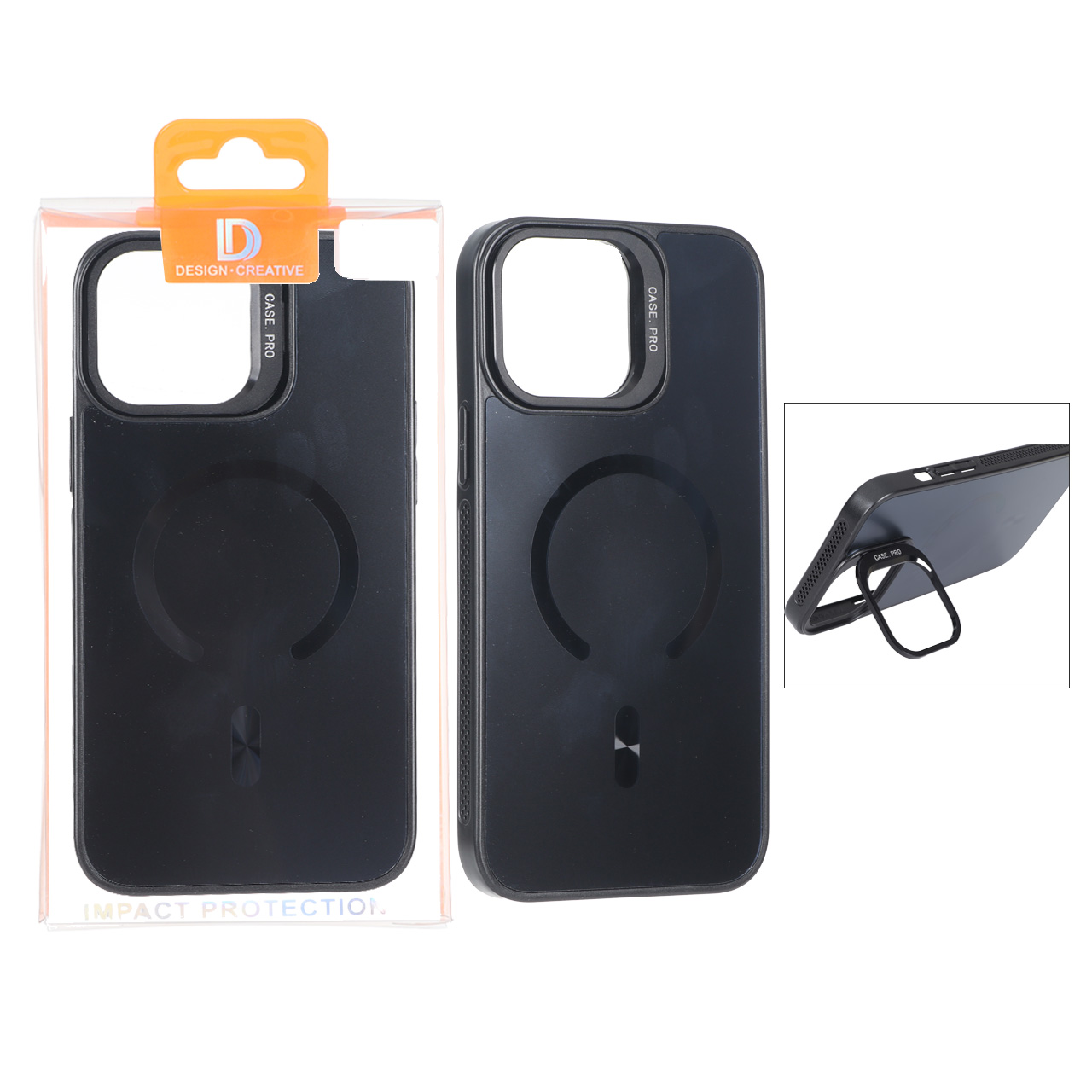 قاب اورجینال PVD Case Pro استندشو MagSafe مدل Apple iPhone 13 Pro Max - مشکی (پک دار)