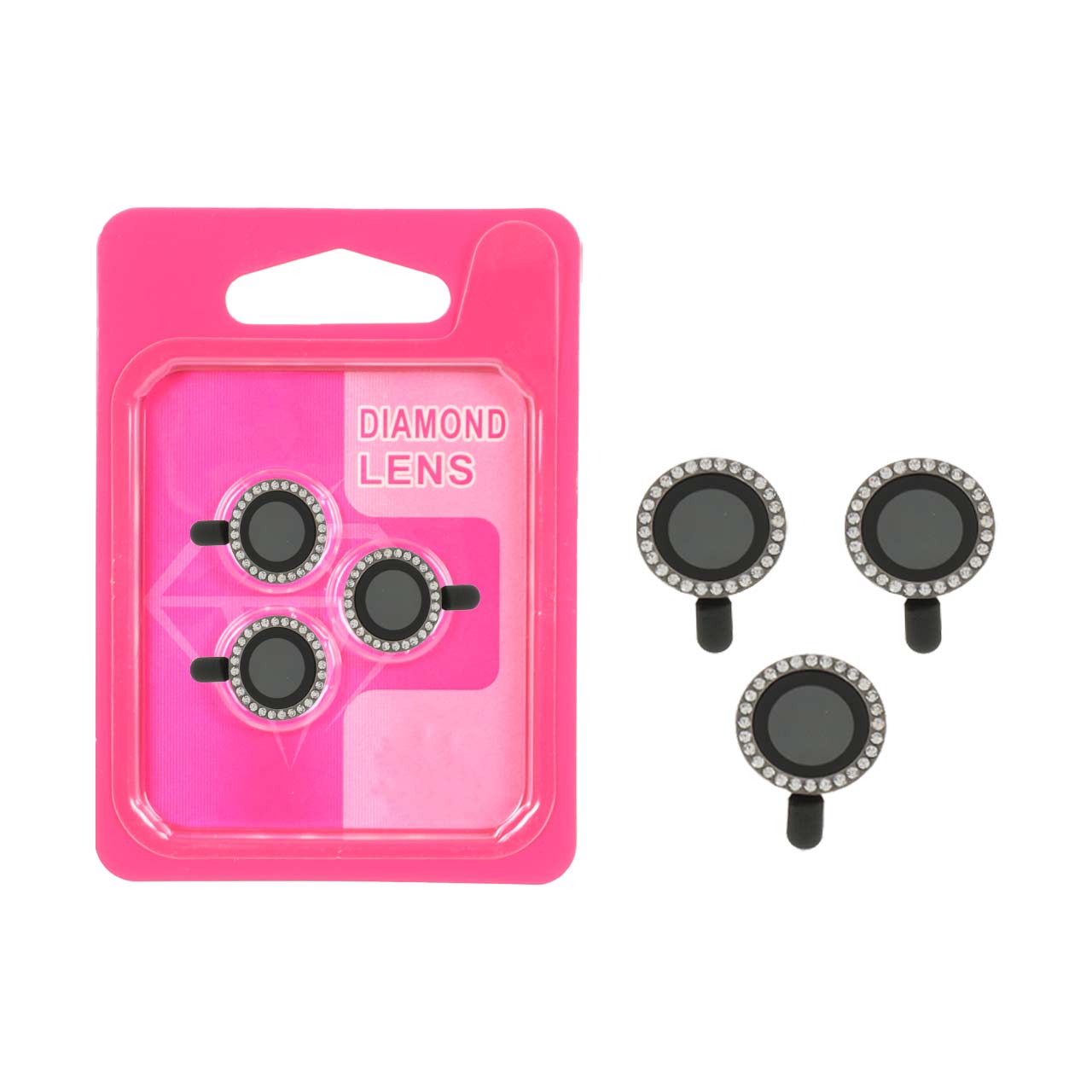 محافظ لنز رینگی نگین دار مشکی اورجینال مناسب آیفون 13 پرو و 13 پرو مکس