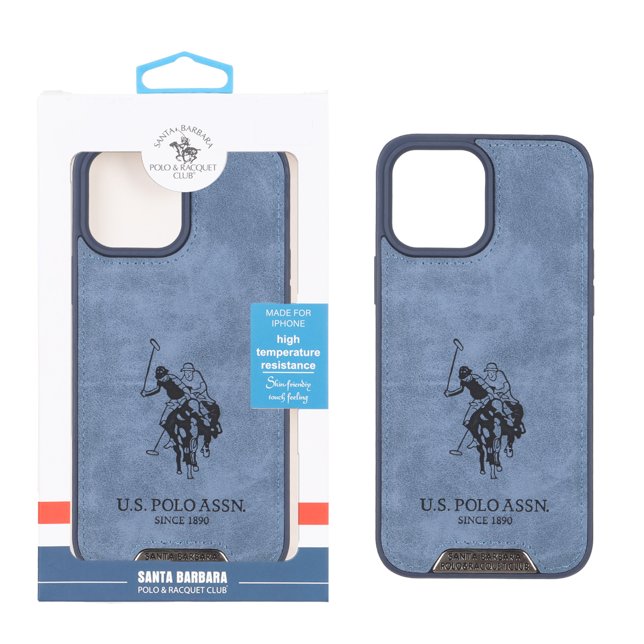 قاب جیر US Polo Assn مناسب برای آیفون 13 پرو مکس آبی
