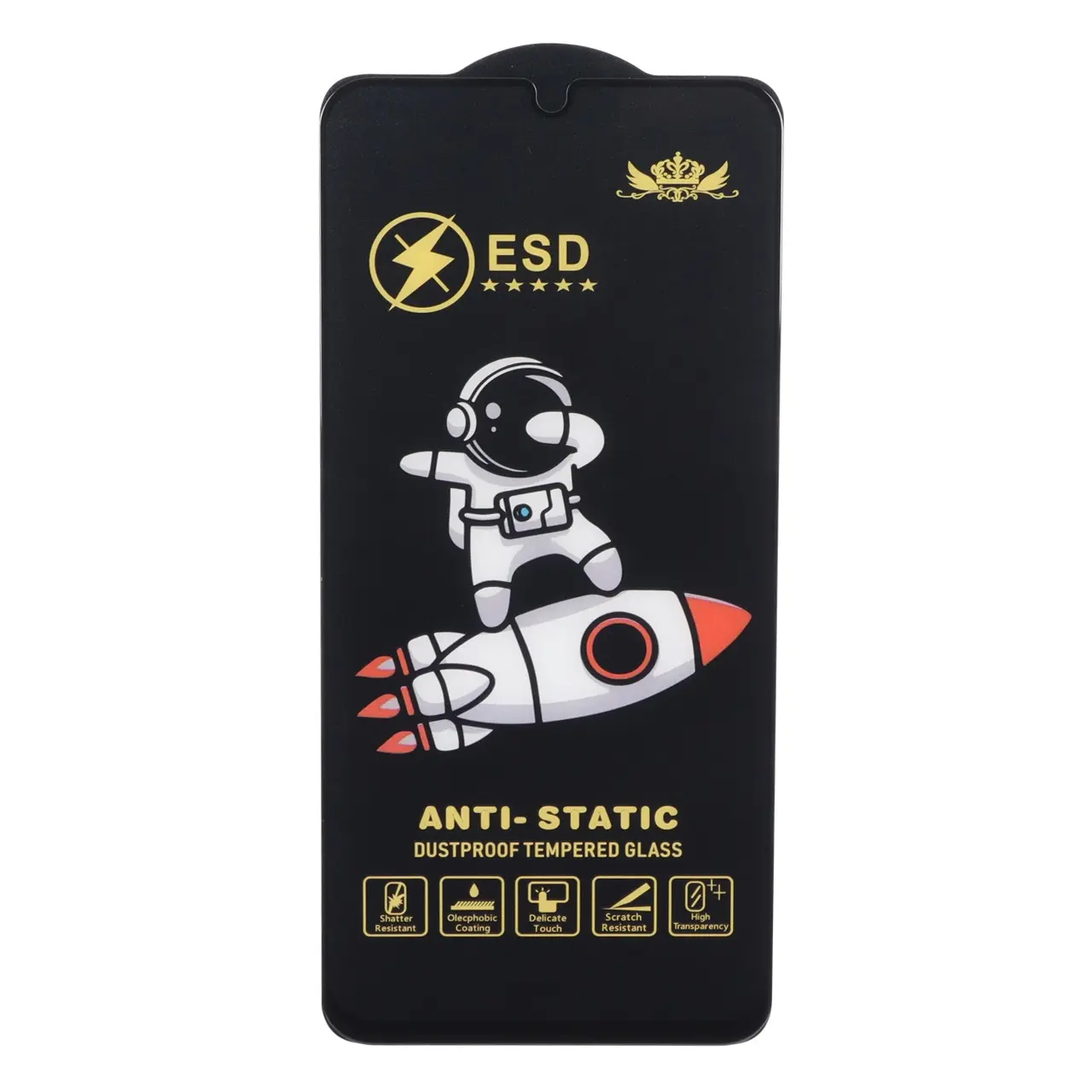 محافظ صفحه نمایش شیشه ای Full Cover Space Man Anti Static ESD مناسب برای سامسونگ گلکسی A07 / A06 / A05s و ریلمی C51 / C53 / نارزو N53