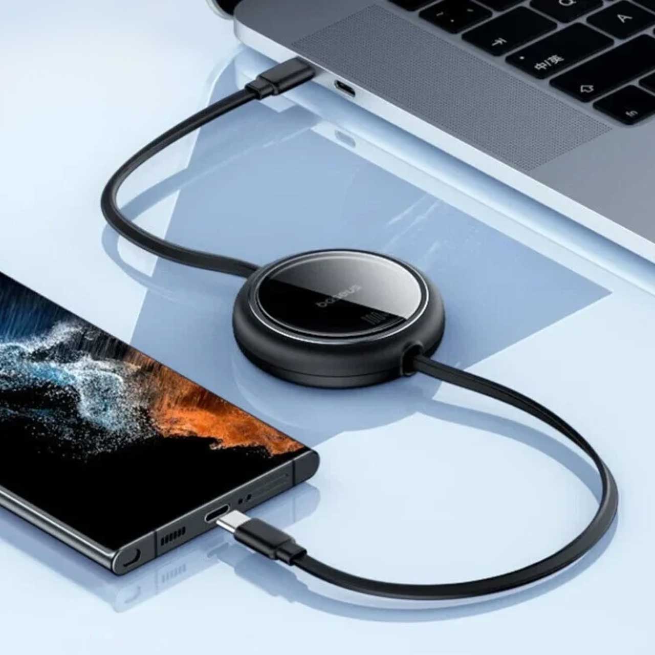 کابل شارژ 60 وات PD و فست Baseus Type-C to Type-C مدل Stretch All You Want CB000062 - مشکی