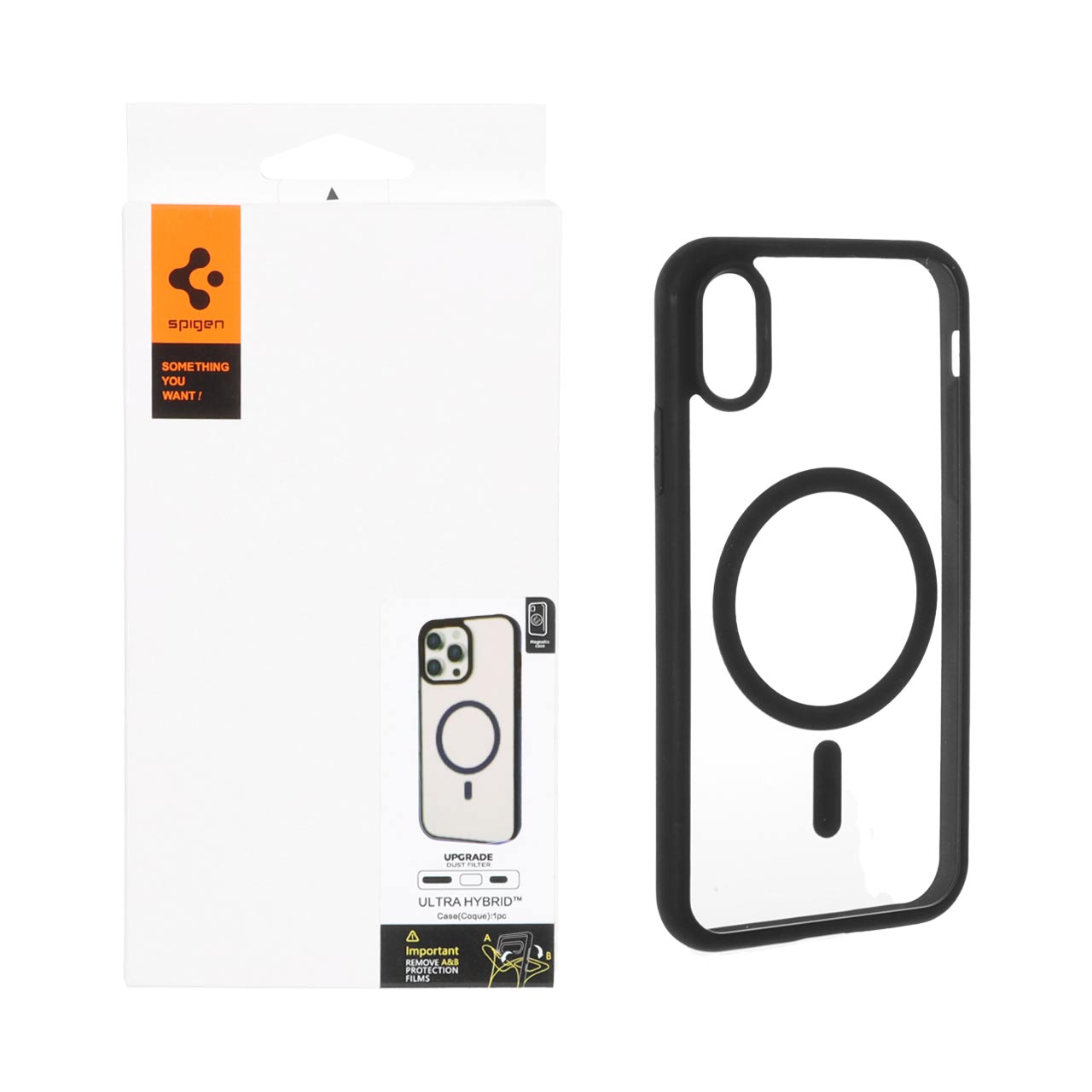 قاب مگ سیف اسپیگن Ultra Hybrid با توری فلزی اسپیکر مناسب برای آیفون X و آیفون XS
