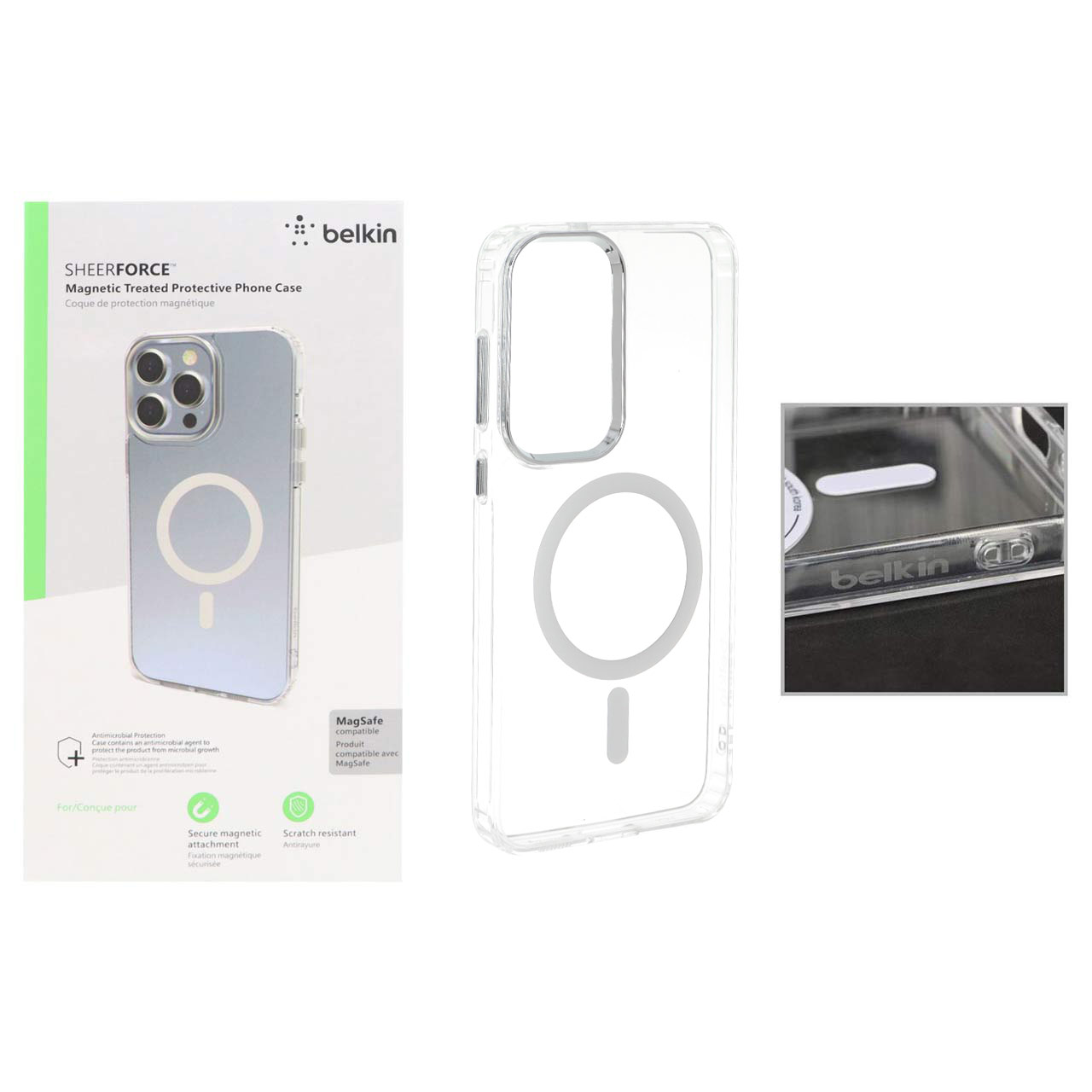 قاب Belkin شفاف مگ سیف مناسب برای سامسونگ گلکسی S25 FE
