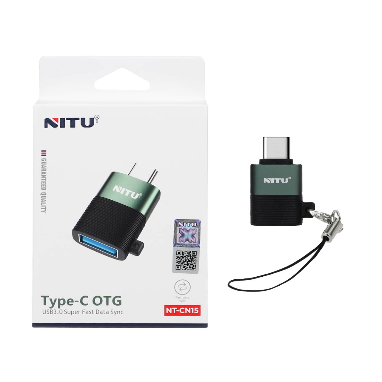 تبدیل OTG تایپ سی NITU مدل CN15 مشکی سبز