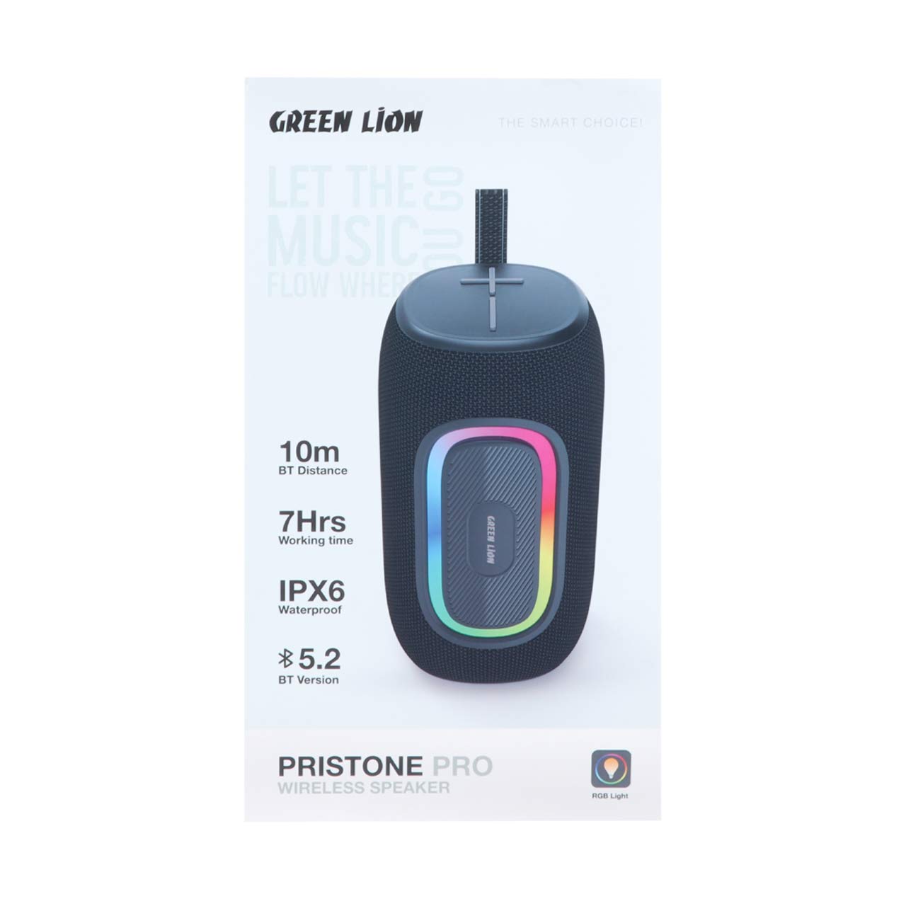 اسپیکر بلوتوثی قابل حمل گرین لاین مدل Pristone Pro مشکی با نورپردازی RGB و قابلیت ضد آب