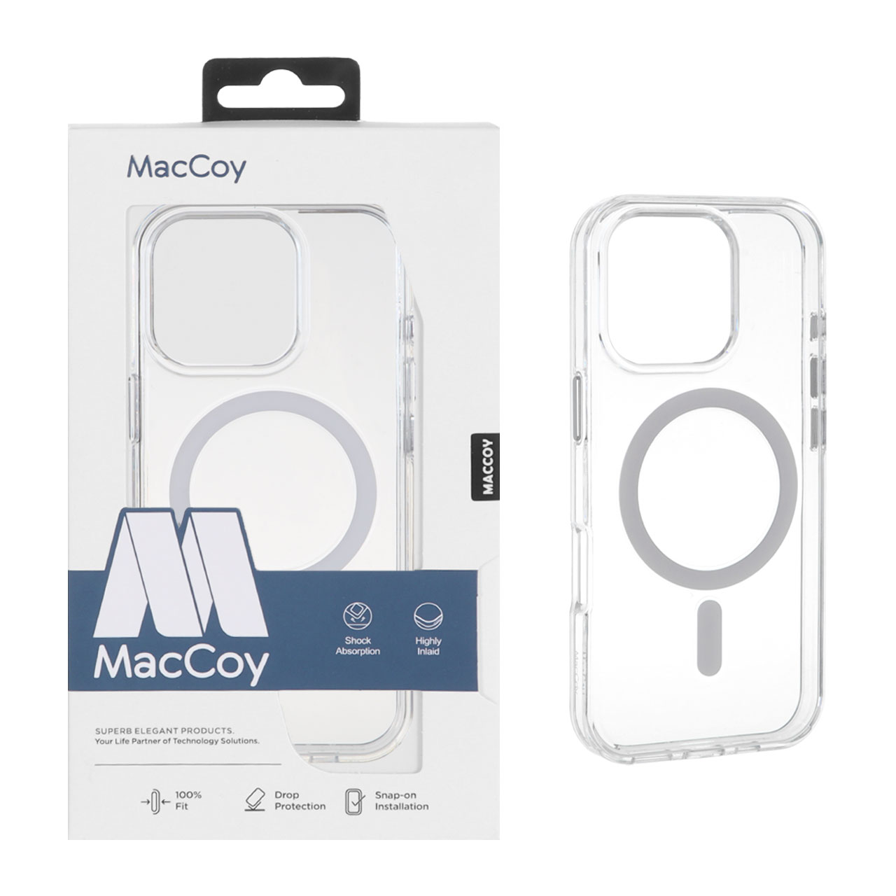 قاب اورجینال شفاف مگ سیف MacCoy مناسب برای آیفون 16 پرو