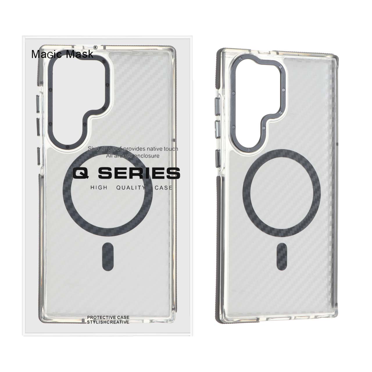 قاب طرح Q Series پشت کربن MagSafe مناسب برای سامسونگ گلکسی S23 اولترا