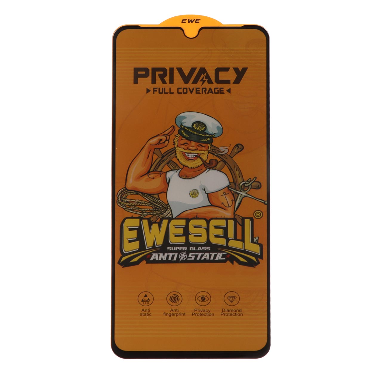 محافظ صفحه نمایش شیشه ای Full Cover Ewesell Anti Static Privacy مناسب برای Xiaomi Redmi 14C / Poco C75 / Poco C71 / Redmi A5 / Redmi A3 Pro / Redmi A4