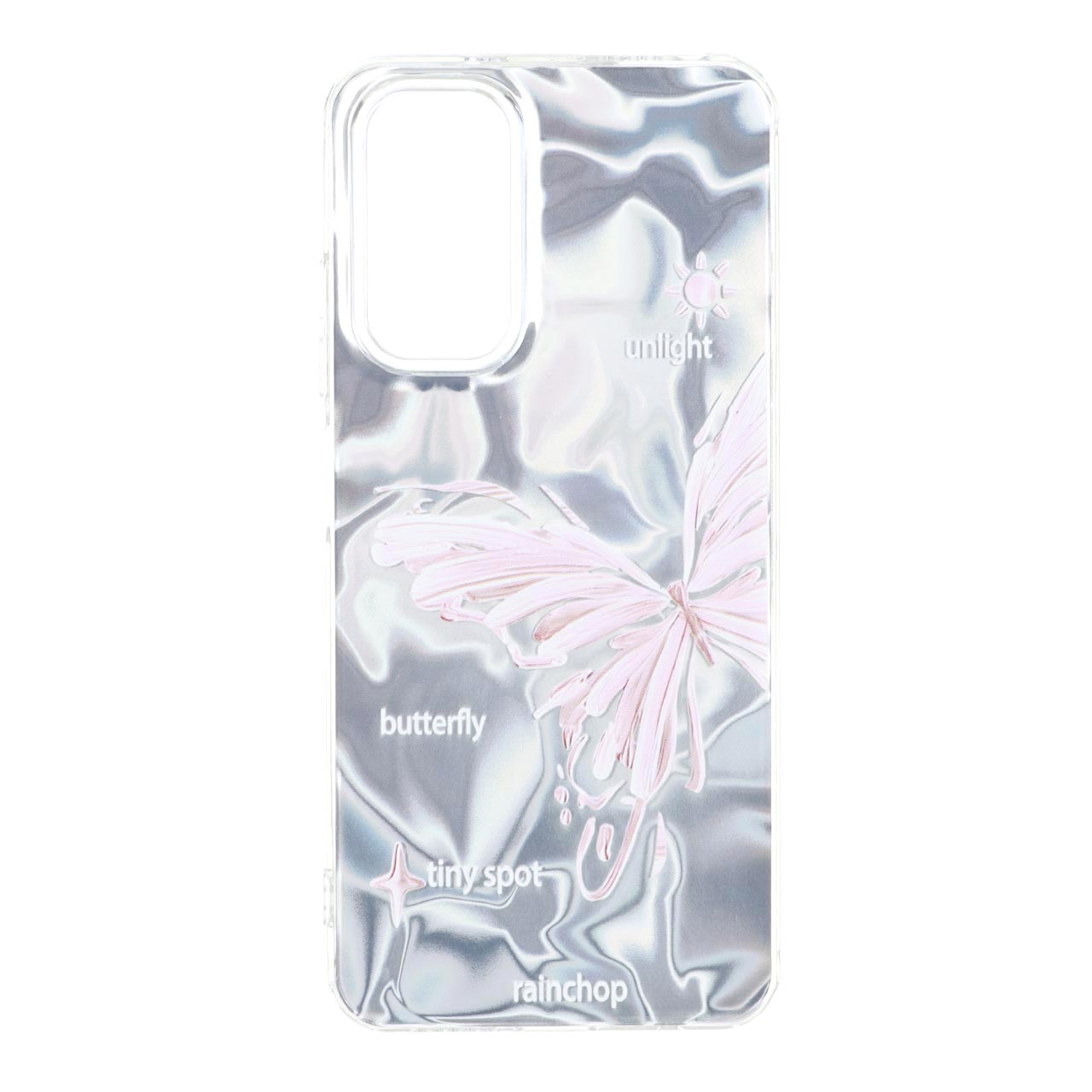 قاب طرح ابر نقره ای پروانه ای دور ژله ای مناسب برای شیائومی ردمی نوت 12 اس و ردمی نوت 11 4G و ردمی نوت 11 اس