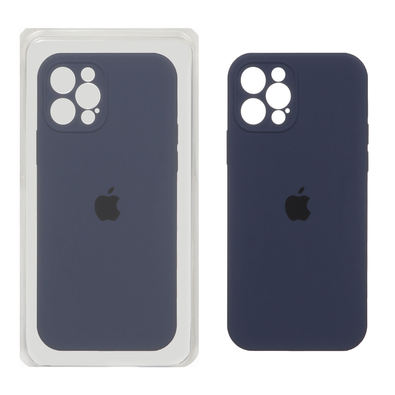 قاب سیلیکونی پاک کنی اورجینال ++A مدل Apple iPhone 12 Pro - سرمه ای (پک دار)