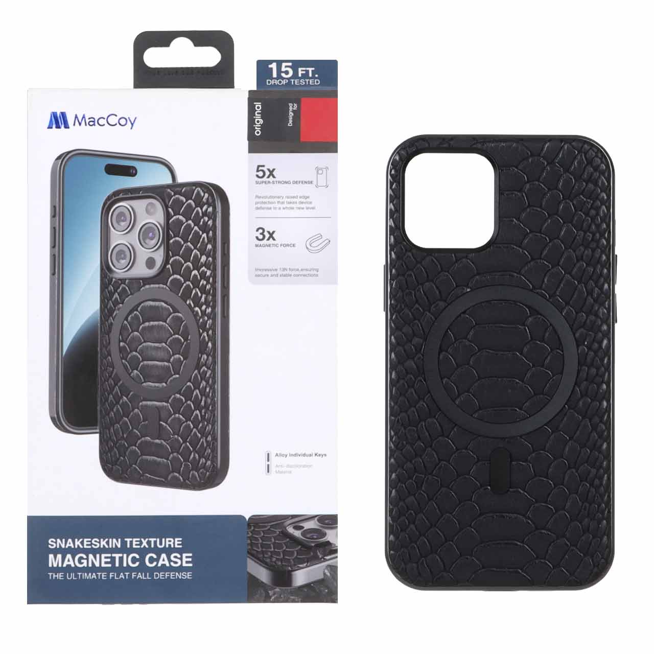 قاب اورجینال MacCoy چرمی پوست ماری MagSafe مدل Apple iPhone 12 Pro Max - مشکی